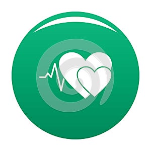 Cardiology icon vector green