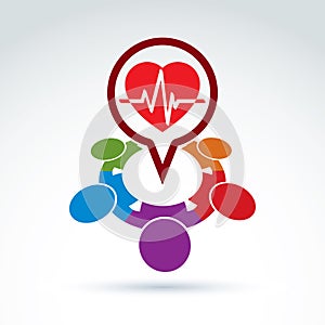 Cardiology medical idea, cardiogram heart beat