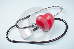 Cardiology red heart stethoscope