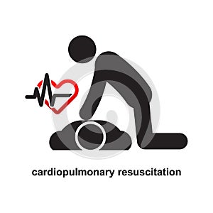 Cardiopulmonary resuscitation,cpr icon isolated on white background