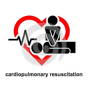 cardiopulmonary resuscitation, CPR icon isolated on white background