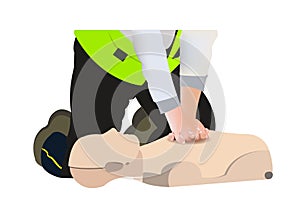 Cardiopulmonary Resuscitation Vector Illustration