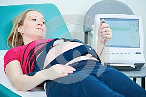 Cardiotocography in pregnancy. fetal heartbeat examination