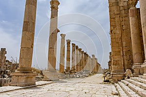 The cardo maximum of the Roman city of Jerash