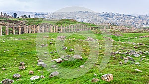 Cardo Maximus street in Gerasa town and Jerash