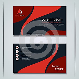 Modern business two-sided visiting card vector design template