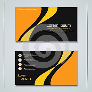 Modern business two-sided visiting card vector design template