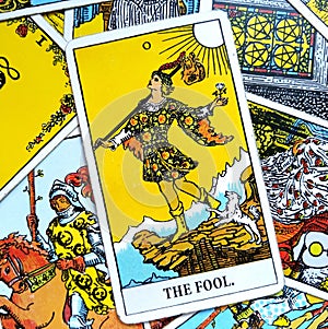 The Fool Tarot Card Beginnings, Void, Rebirth, Renewal, New Phase photo