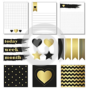 Cards and symbols for organized you planner.