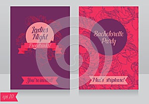 Cards template for ladies bachelorette party