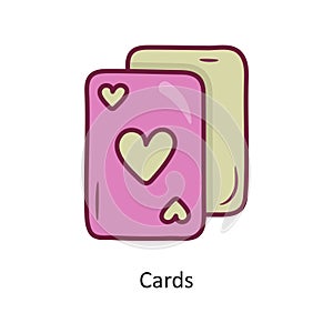 Cards vector Fill outline Icon Design illustration. Gaming Symbol on White background EPS 10 File