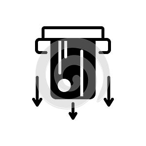 Black solid icon for Cardswipe, paying and technology