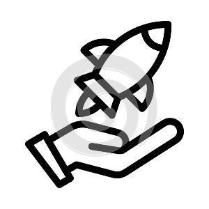 Care boost thin line vector icon