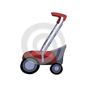 care lawn mower cartoon vector illustration