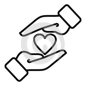 Care love friendship icon outline vector. Deal work