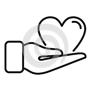 Care love hand icon outline vector. Person coping skills