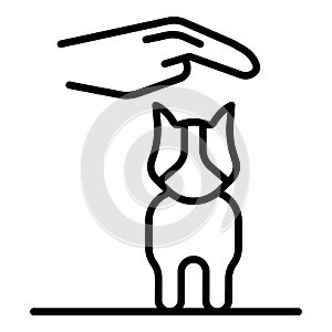 Care puppy dog icon, outline style