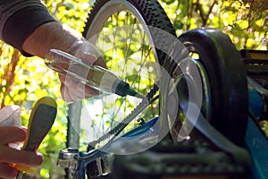 Care and repair the bike outdoors