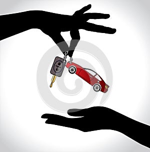 Care Sale or Car Key Concept Illustration