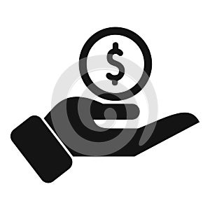 Care support hand icon simple vector. Business finance profit