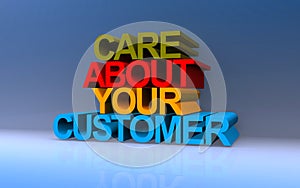 Care about your costumer on blue