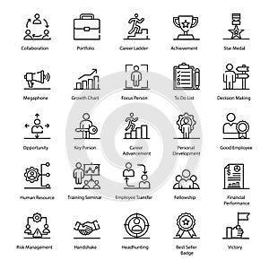 Career Build Up line Icons Pack