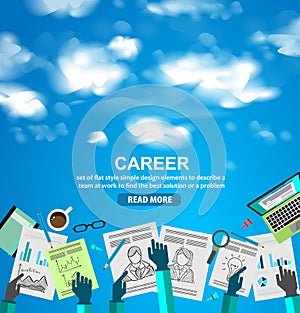 Career in Business concept with Doodle design style