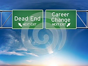 Career change or dead end job concept.
