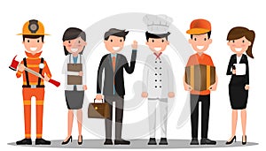Career character in Labor Day concept. A group of people of diff