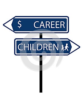 Career children roadsign