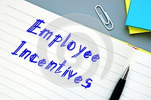 Career concept about Employee Incentives with phrase on the page