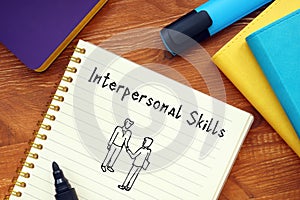 Career concept meaning interpersonal skills with sign on the sheet