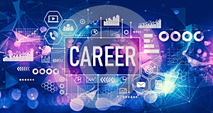 Career concept with technology light background