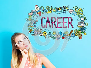 Career concept with young woman
