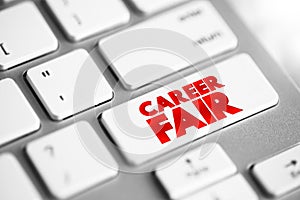 Career Fair text button on keyboard, concept background