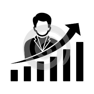 Career graph Vector Icon which can easily modify or edit