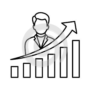 Career graph Vector Icon which can easily modify or edit