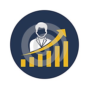 Career graph Vector Icon which can easily modify or edit photo