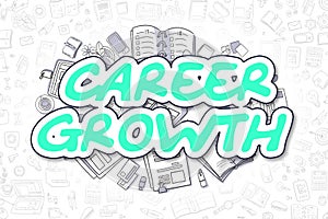 Career Growth - Cartoon Green Inscription. Business Concept.