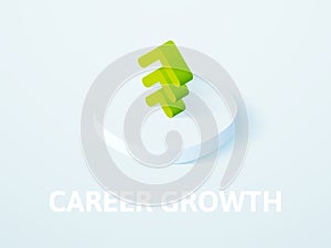 Career growth isometric icon, on color background