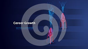 Career growth low poly wireframe vector banner template photo