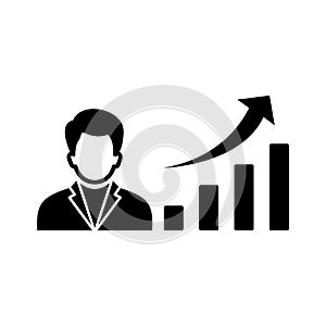 Career growth Vector Icon which can easily modify or edit