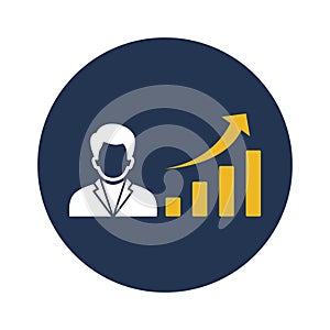 Career growth Vector Icon which can easily modify or edit