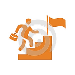 Career, job, success icon / orange vector