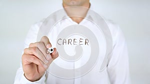 Career Opportunities, Man Writing on Glass