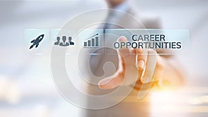 Career opportunity personal growth business concept on screen.