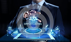 Career opportunity personal growth business concept on screen.