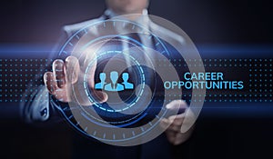 Career opportunity personal growth business concept on screen.