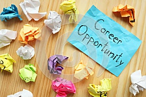 Career Opportunity is shown on the conceptual business photo