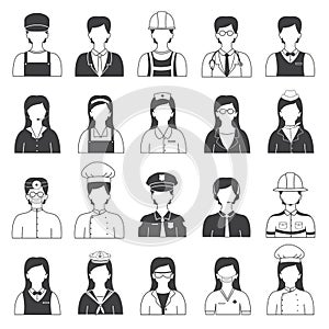 Career People and Occupation Icons Set